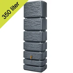 Slim wandtank 330L Stone decor Antraciet