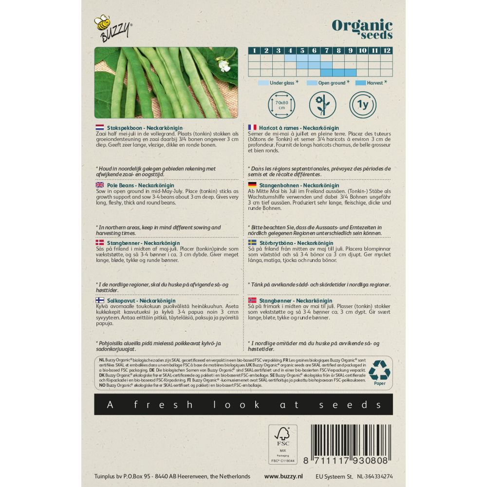 Buzzy Organic Stokspekbonen Neckarkönigin BIO (93080) - Afbeelding 2