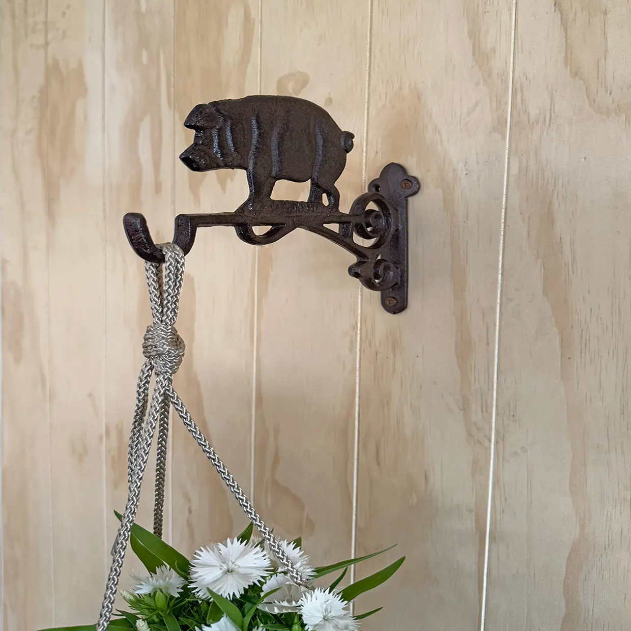 Esschert Design Hanging Basket Haak Gietijzer - Varken - Afbeelding 2