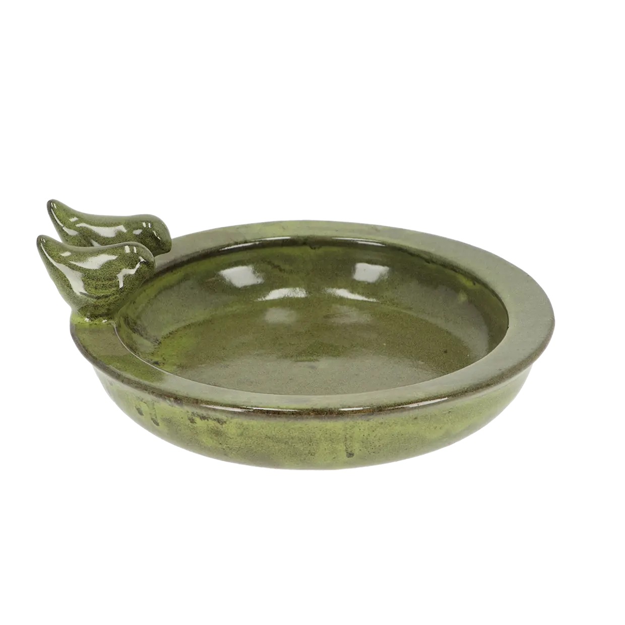 Esschert Design Vogelbad Keramiek Rond - Groen met Vogels - Afbeelding 7