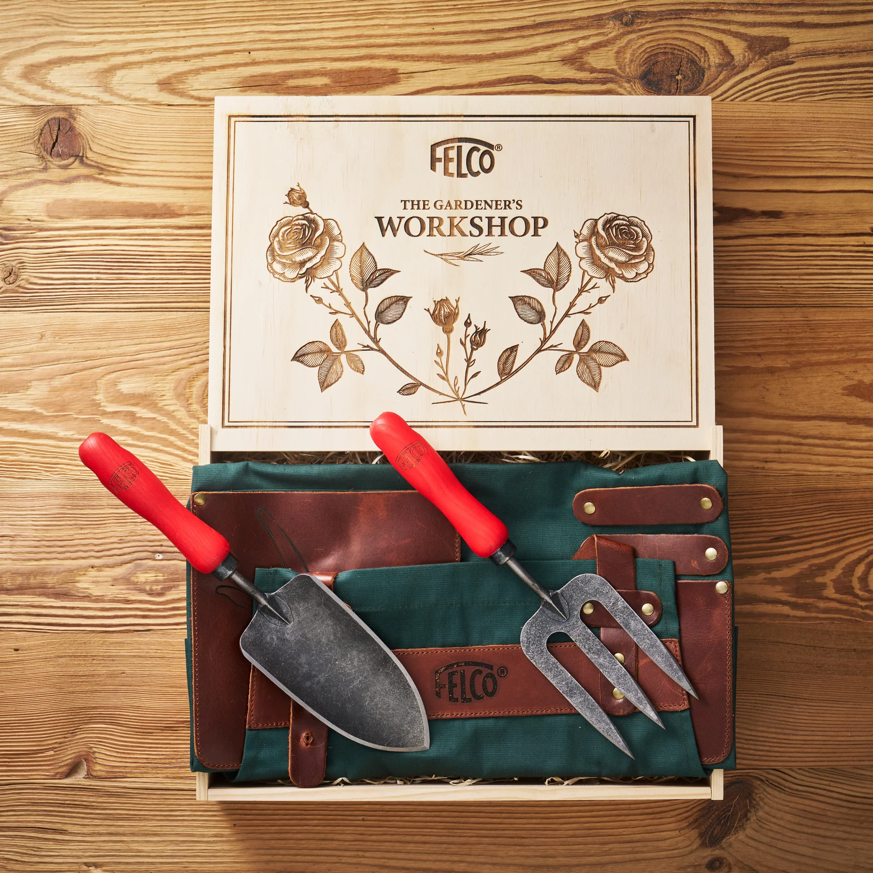 Felco 935-A Plantenset – Schepje, Handvork en Schort met Luxe Kist - Afbeelding 2