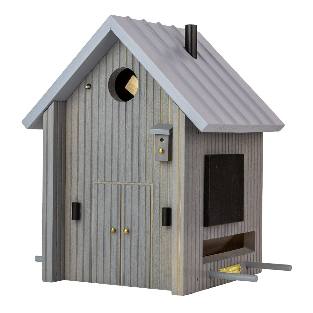 Multiholk Modern Nordic Vogelhuisje & Voederhuis - 2-in-1 - Grijs
