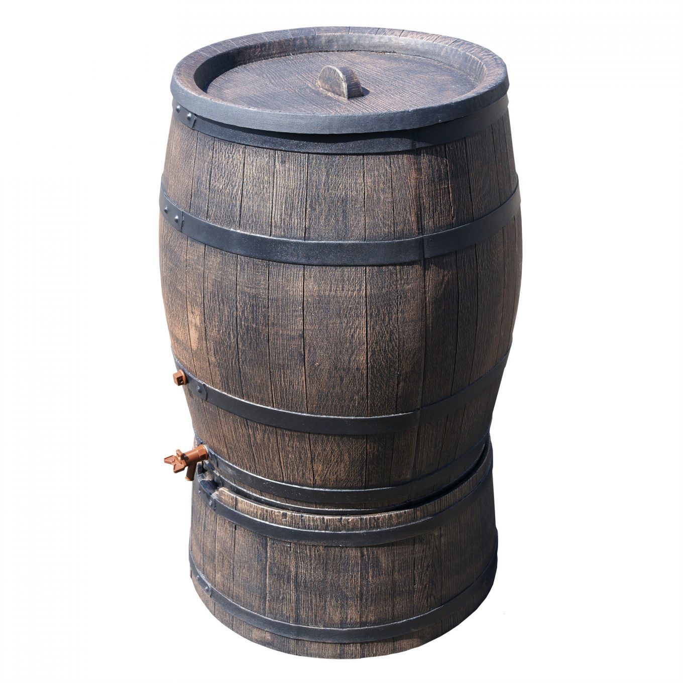 Regenton Roto houtlook 240 liter bruin